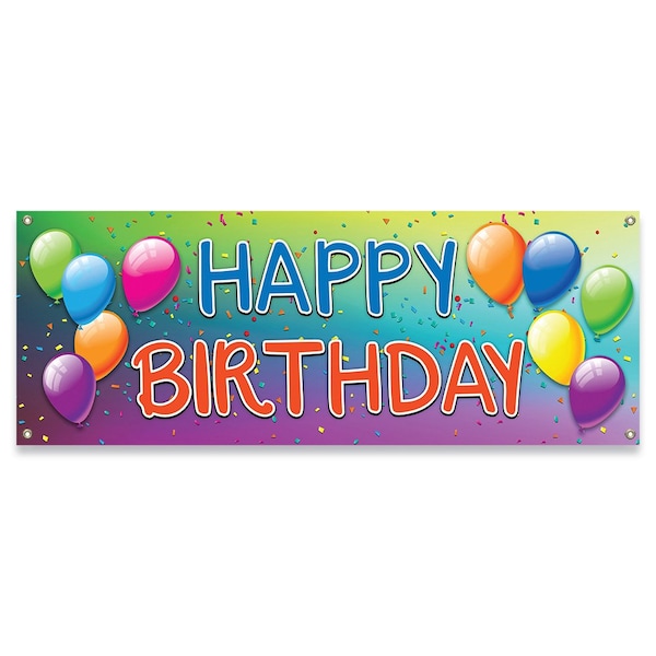 Signmission Happy Birthday Banner Concession Stand Food Truck Single Sided B-30082 - main